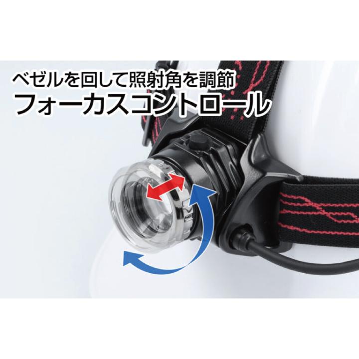 ヘッドライト コンパクトライト 充電式 GENTOS ジェントス GH-203RG 単3形 アルカリ乾電池 10本パック付き_4