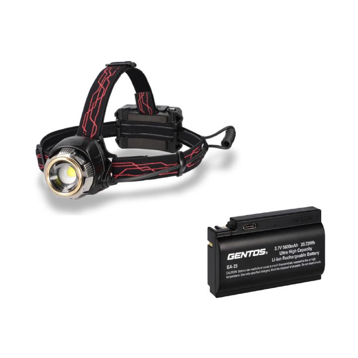 GENTOS ＼ヘッドライト＋専用充電池セット／ ヘッドライト