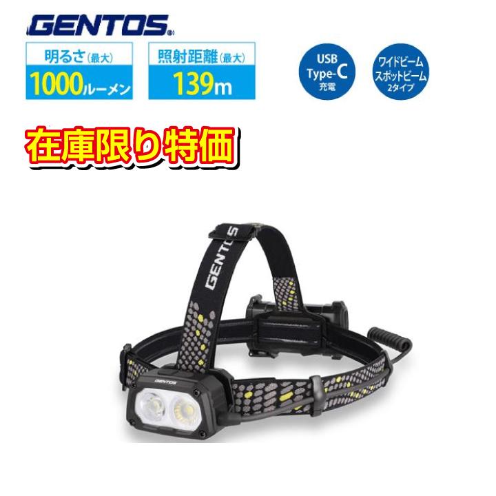 GENTOS（ジェントス） 在庫あり ヘッドライト 充電式 TX-D434R