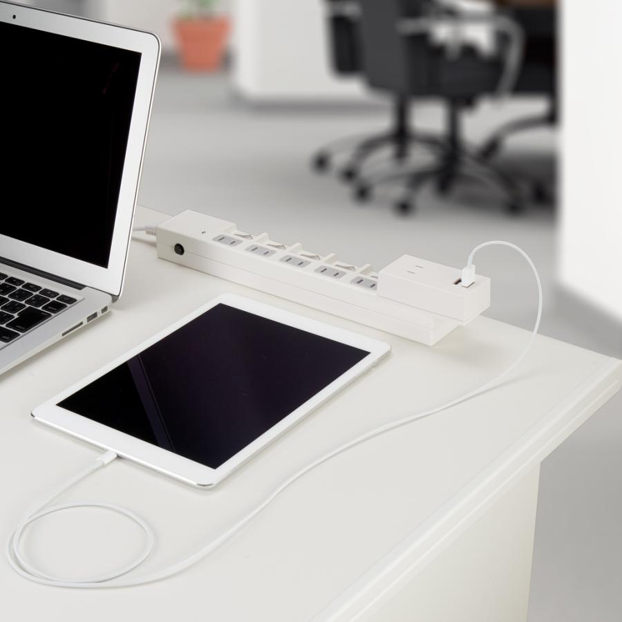 40点セット YAZAWA フロントタップ型 2AC+2USB 2.1A ホワイト Y02FS400WH2Uの画像