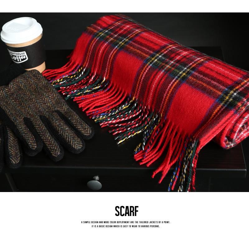 マフラー メンズ ストール スヌード チェック フリンジ ビジネス カジュアル | improves | 01