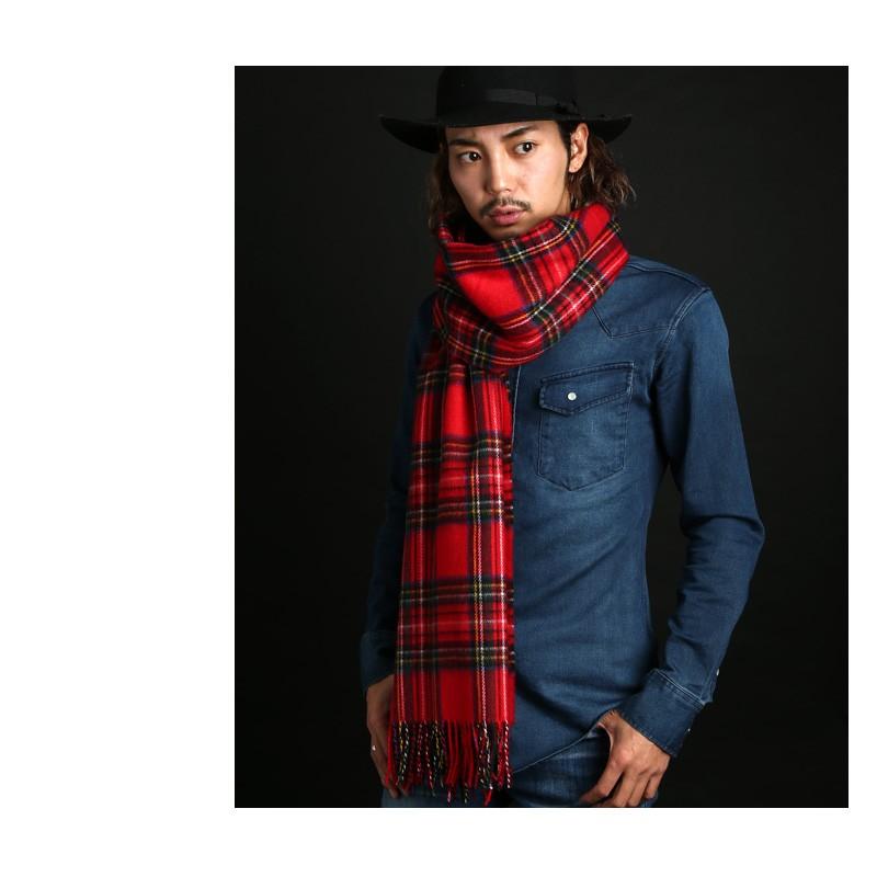 マフラー メンズ ストール スヌード チェック フリンジ ビジネス カジュアル | improves | 03