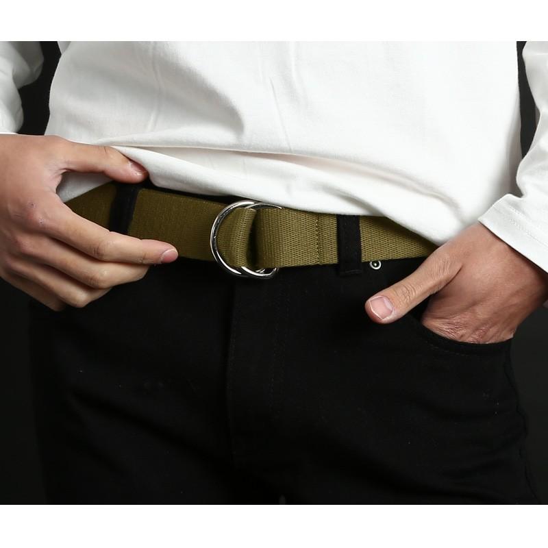 ベルト メンズ ダブルリング カジュアル キャンバス 布ベルト 小物 グッズ 無地 プレゼント | improves | 14