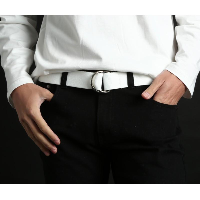 ベルト メンズ ダブルリング カジュアル キャンバス 布ベルト 小物 グッズ 無地 プレゼント | improves | 06