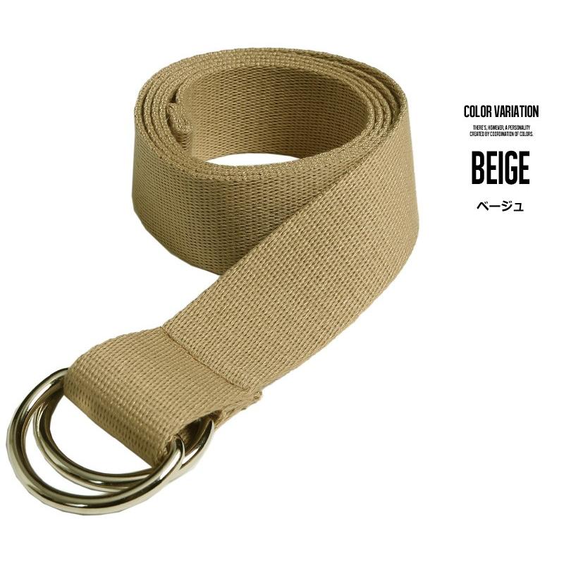 ベルト メンズ ダブルリング カジュアル キャンバス 布ベルト 小物 グッズ 無地 プレゼント | improves | 07