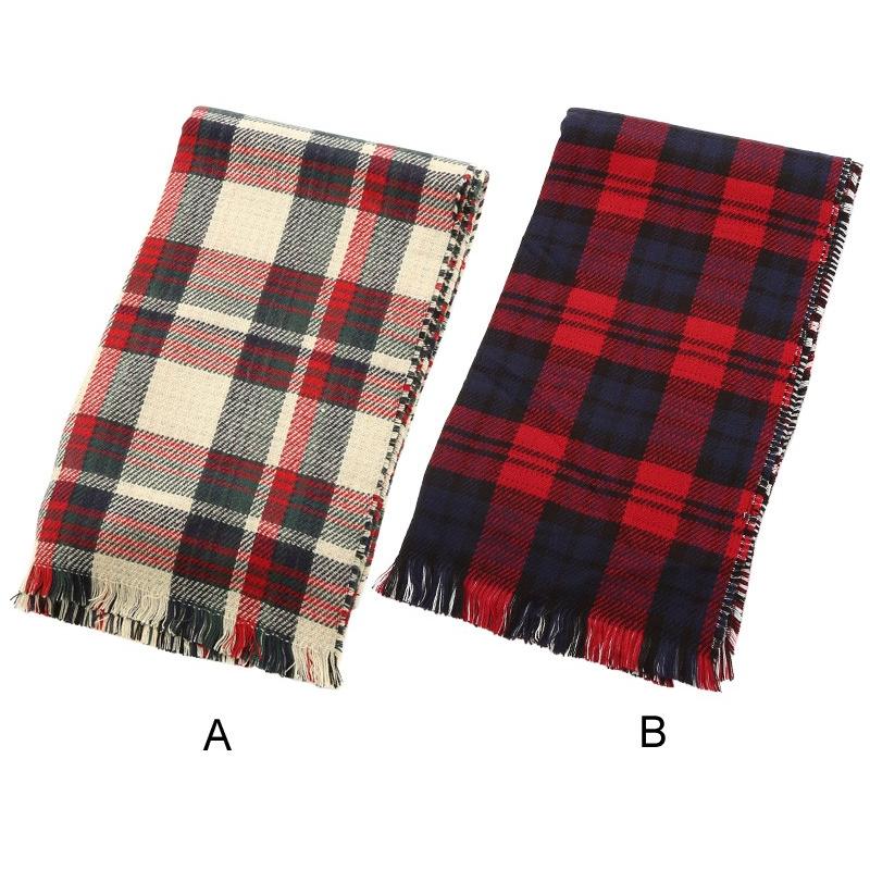 マフラー メンズ ストール リバーシブル スヌード チェック フリンジ ビジネス カジュアル | improves | 04