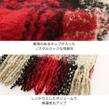 マフラー メンズ ストール スヌード チェック フリンジ もこもこ ビジネス カジュアル | improves | 05