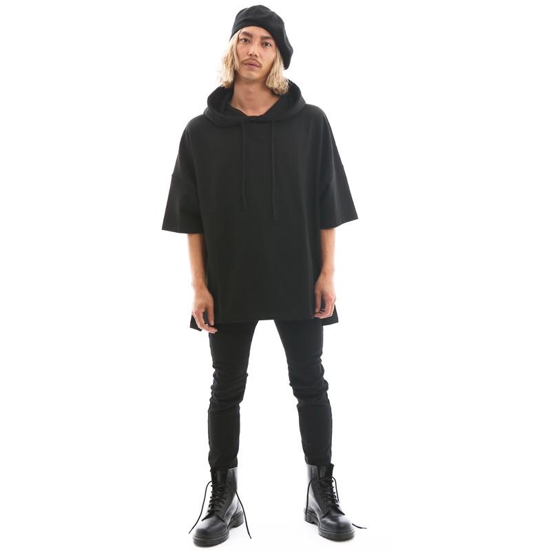 ビッグシルエット 半袖 パーカー ドロップショルダー プルパーカー 韓国ファッション | improves | 14