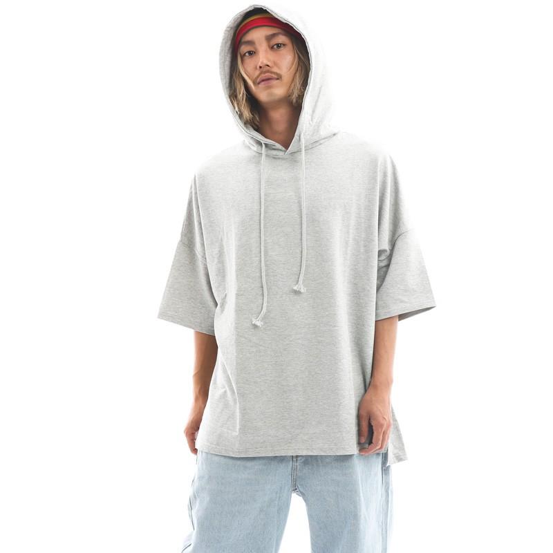 ビッグシルエット 半袖 パーカー ドロップショルダー プルパーカー 韓国ファッション | improves | 02