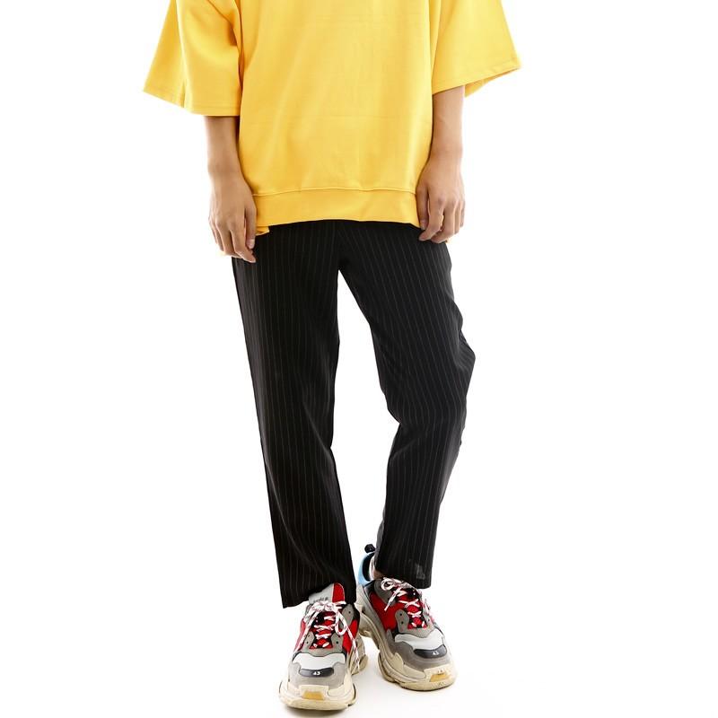 スラックス メンズ ウエストゴム ストライプ 柄 アンクル丈 アンクルパンツ ストリート 韓国ファッション | improves | 02