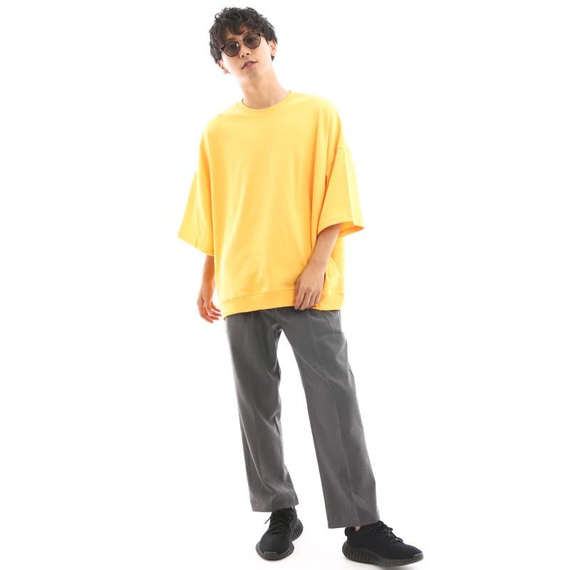 スラックス メンズ ウエストゴム ワイド アンクル丈 アンクルパンツ 韓国ファッション | improves | 12