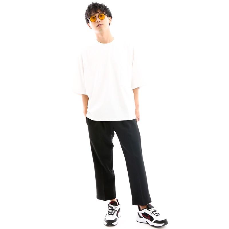 スラックス メンズ ウエストゴム ワイド アンクル丈 アンクルパンツ 韓国ファッション | improves | 13