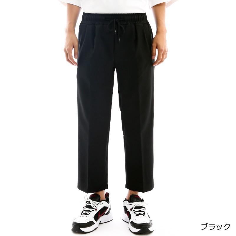 スラックス メンズ ウエストゴム ワイド アンクル丈 アンクルパンツ 韓国ファッション | improves | 05