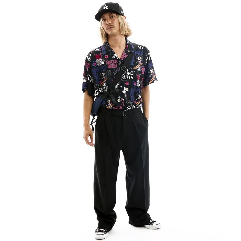 ベルトパンツ メンズ ベルト付き ワイドパンツ センタープレス 大きい ゆったり ストリート 韓国ファッション | improves | 10