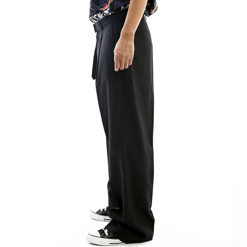 ベルトパンツ メンズ ベルト付き ワイドパンツ センタープレス 大きい ゆったり ストリート 韓国ファッション | improves | 04