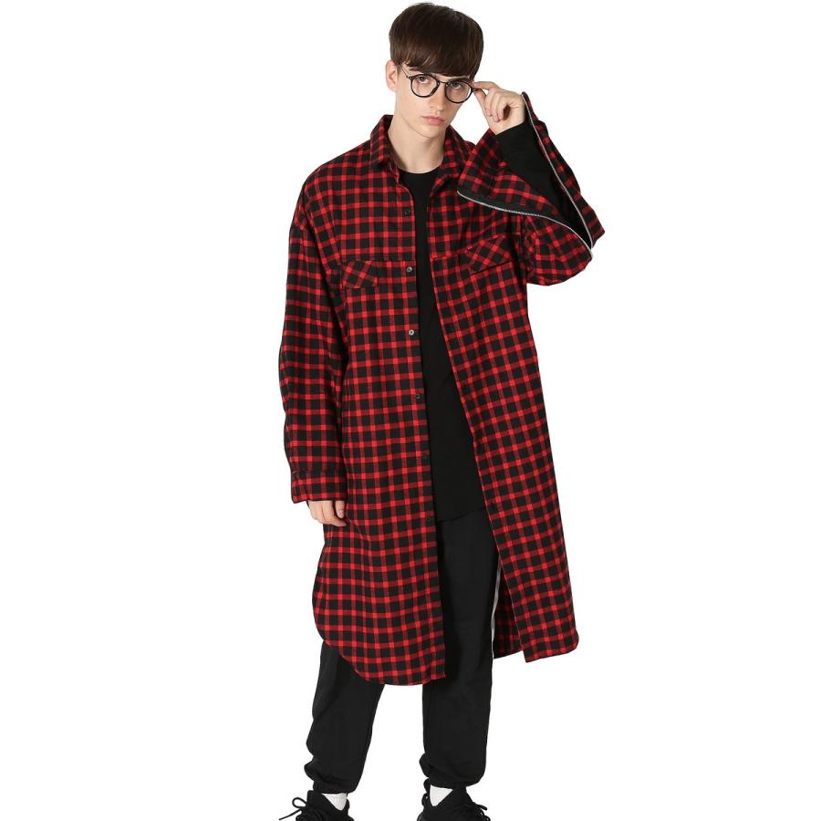 チェックコート ロング丈 長袖 チェックシャツ ビッグサイズ 赤 青 メンズ 韓国ファッション 170 Improves インプローブス 通販 Yahoo ショッピング