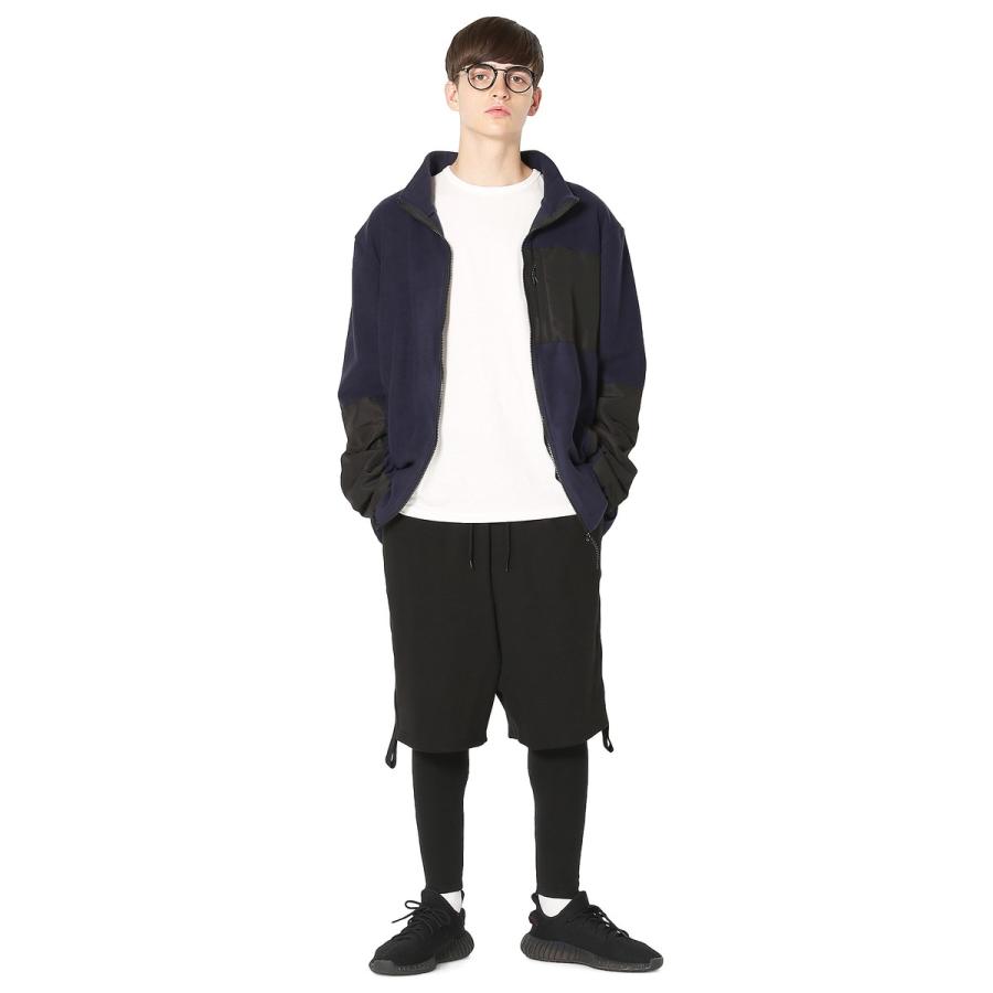 ハーフレイヤードパンツ スウェット レギンス 黒 メンズファッション スポーツ ボトムス メンズ 韓国ファッション | improves | 10