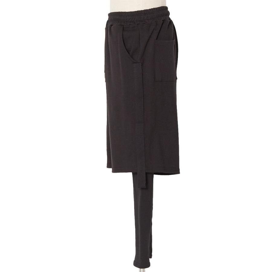 ハーフレイヤードパンツ スウェット レギンス 黒 メンズファッション スポーツ ボトムス メンズ 韓国ファッション | improves | 06