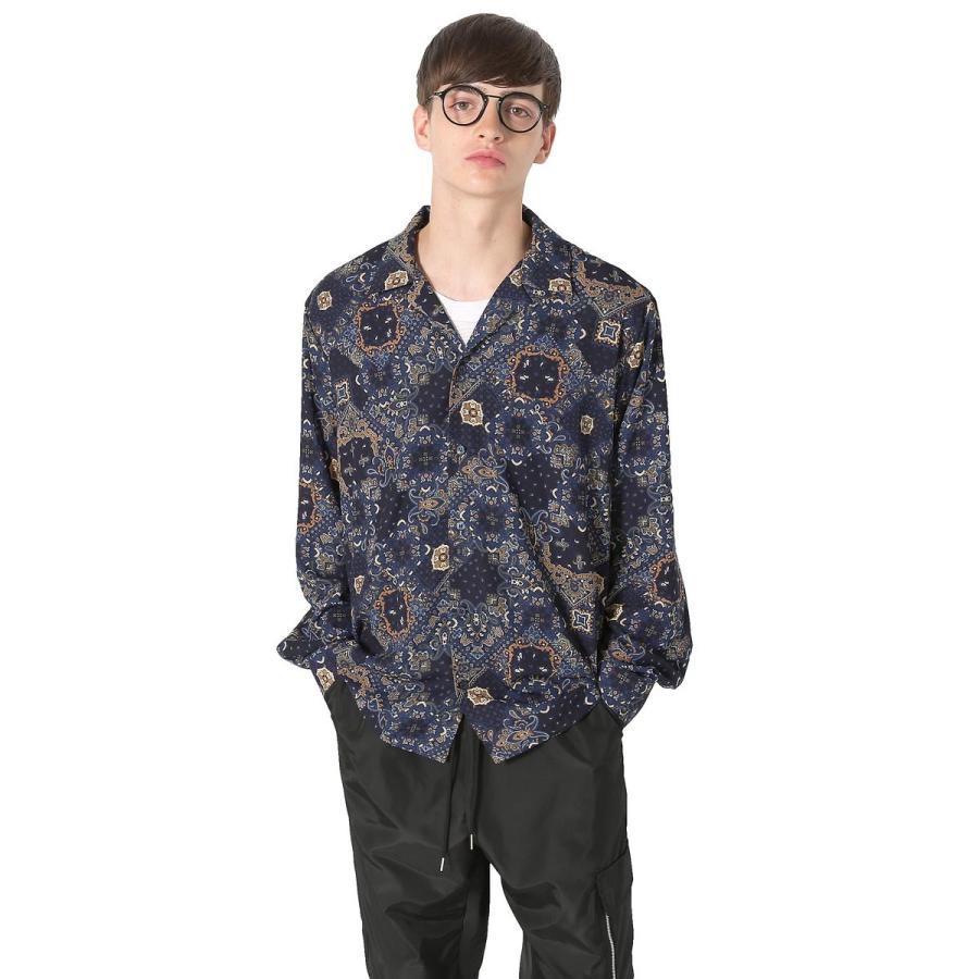 improves（インプローブス） 開襟シャツ ペイズリー柄 オープンカラー