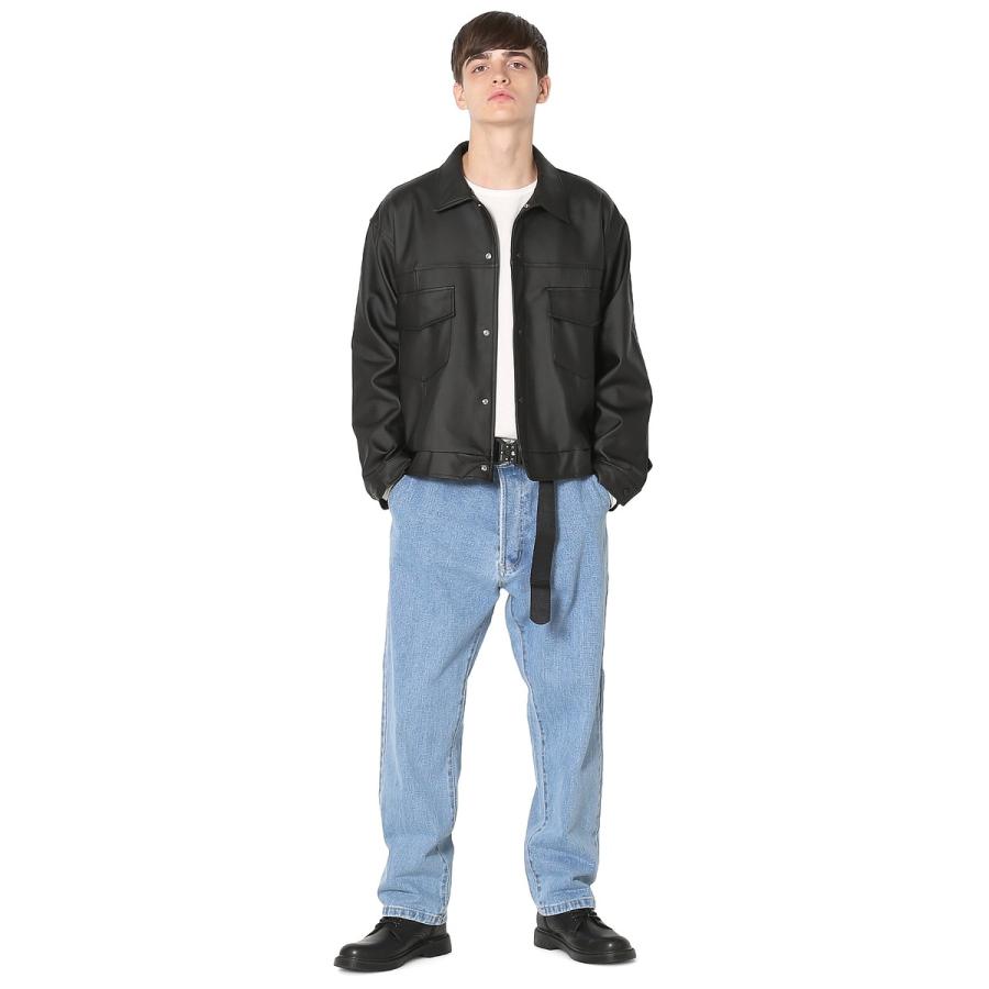 Gジャン レザー 革 皮 ジャケット ブルゾン 黒 メンズファッション メンズ 韓国ファッション | improves | 10