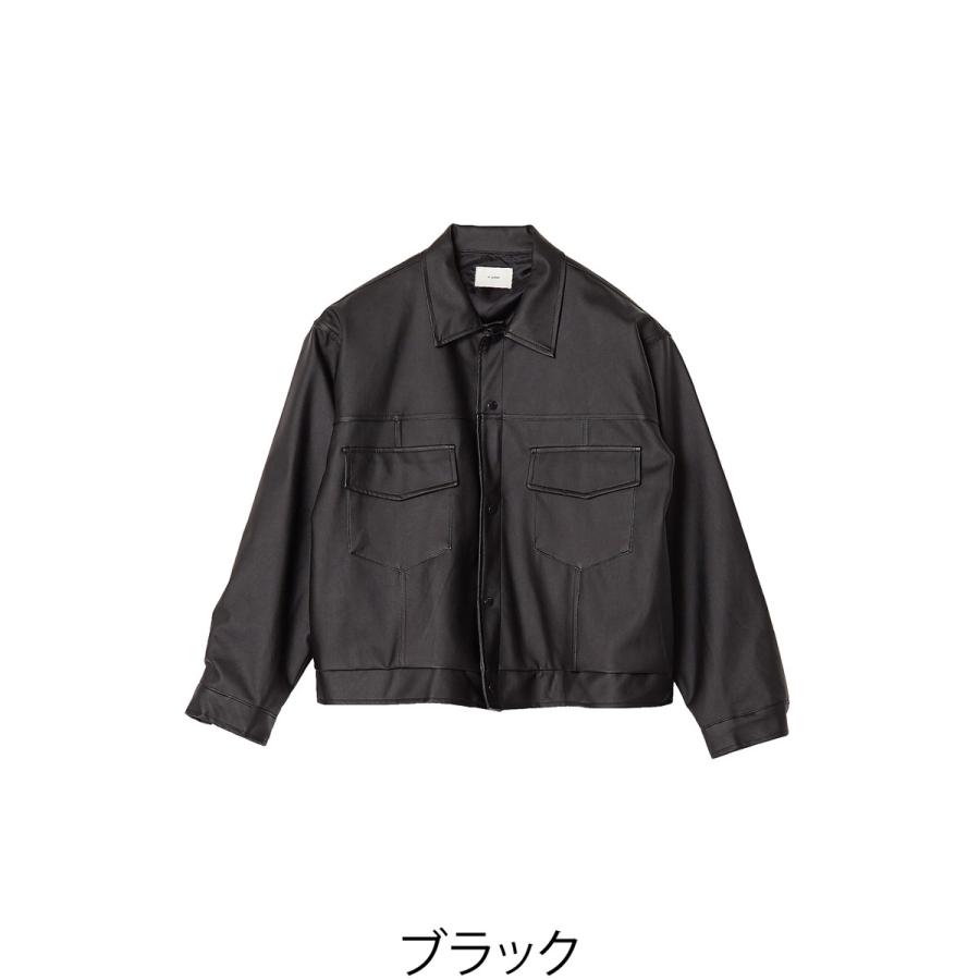 Gジャン レザー 革 皮 ジャケット ブルゾン 黒 メンズファッション メンズ 韓国ファッション | improves | 03