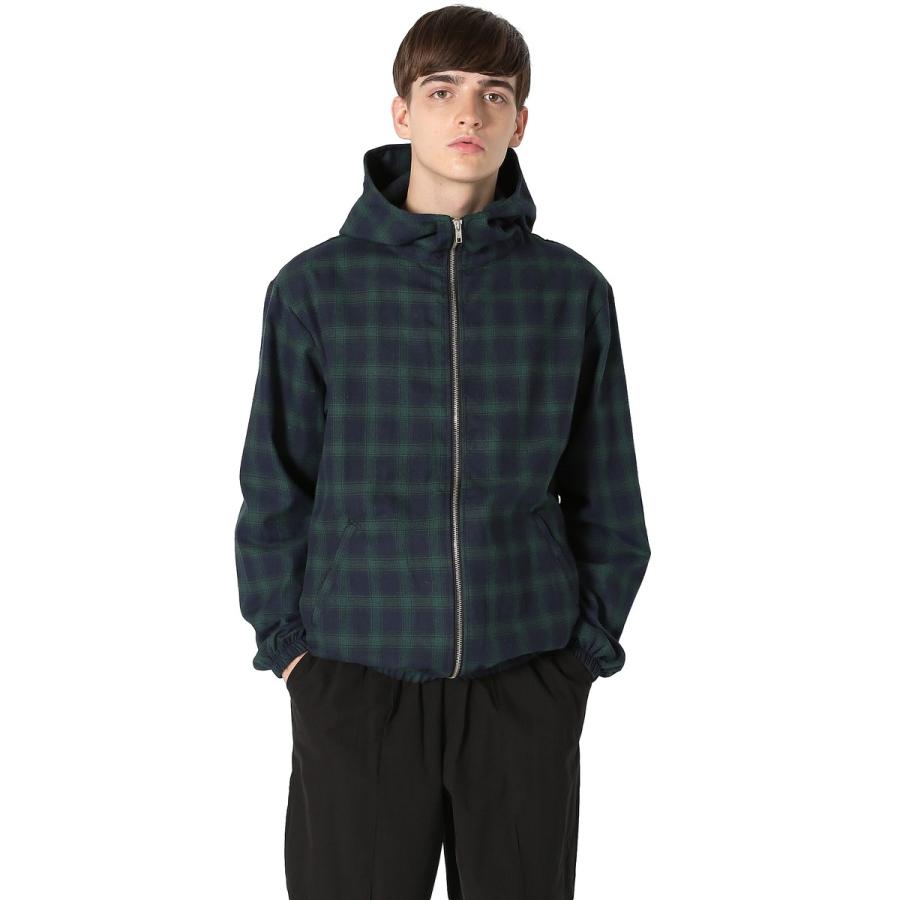 improves マウンテンパーカー ボリュームネック パーカー チェック柄