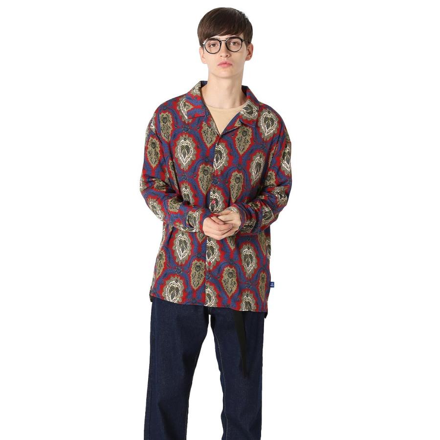 improves（インプローブス） 開襟シャツ ペイズリー柄 オープンカラー