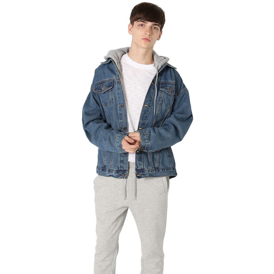 Gジャン デニムジャケット フード パーカー ロング丈 ビッグサイズ メンズ 韓国ファッション | improves | 02