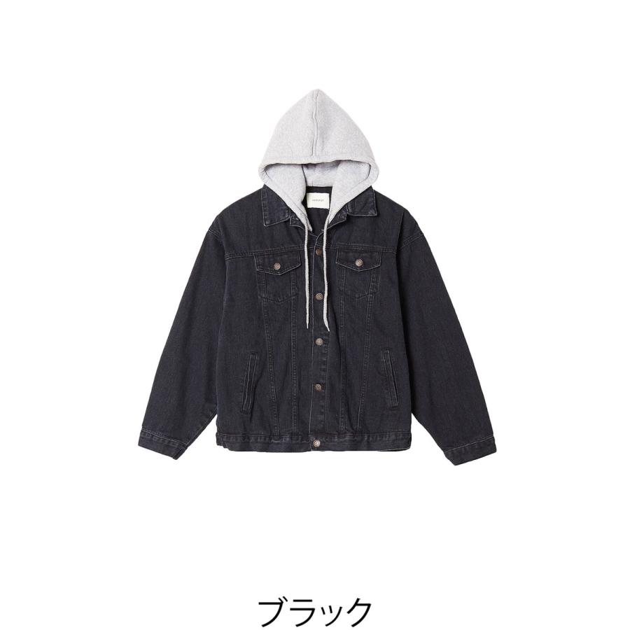Gジャン デニムジャケット フード パーカー ロング丈 ビッグサイズ メンズ 韓国ファッション | improves | 06