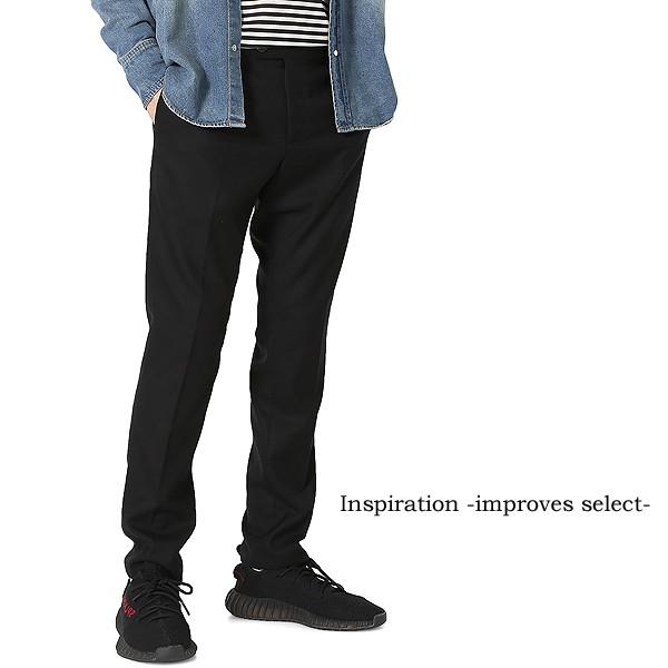 スラックス パンツ センタープレス ボトムス 黒 メンズファッション メンズ 韓国ファッション | improves