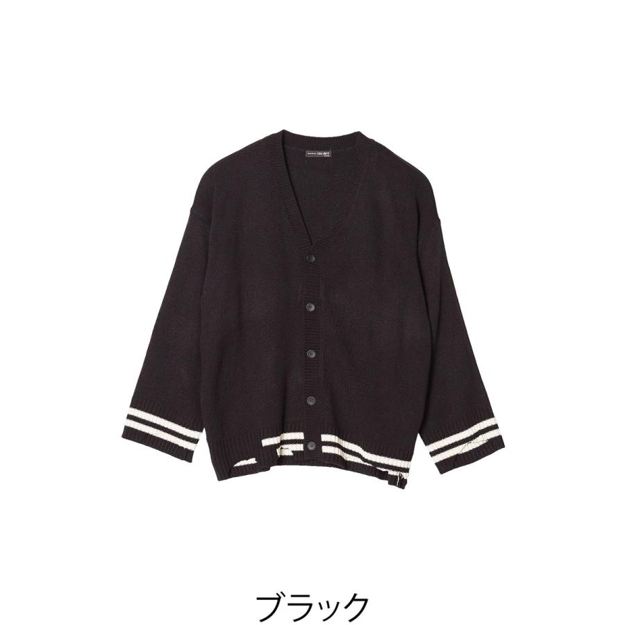 ニット カーディガン セーター ロング丈 ビッグサイズ ダメージ クラッシュ 黒 メンズ 韓国ファッション | improves | 03