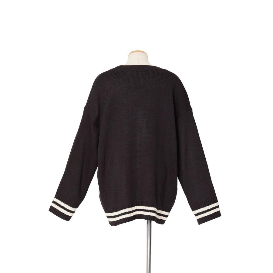 ニット カーディガン セーター ロング丈 ビッグサイズ ダメージ クラッシュ 黒 メンズ 韓国ファッション | improves | 07