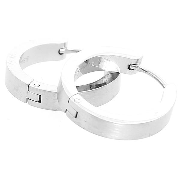 ピアス メンズ リング 両耳 シルバー サージカルステンレス スチール 大きい ビッグ シンプル アクセサリー | improves