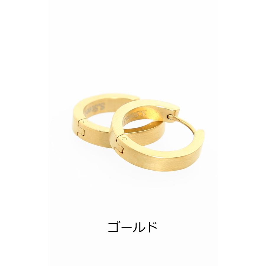ピアス メンズ リング 両耳 ゴールド サージカルステンレス スチール 大きい ビッグ 派手 シンプル アクセサリー | improves | 01