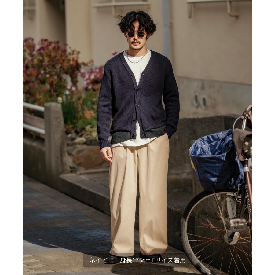 カーディガン メンズ 裾切り替え Vネック ニット オーバーサイズ ゆったり シンプル ベーシック ユニセックス 古着MIX カジュアル ストリート 韓国 | improves | 15