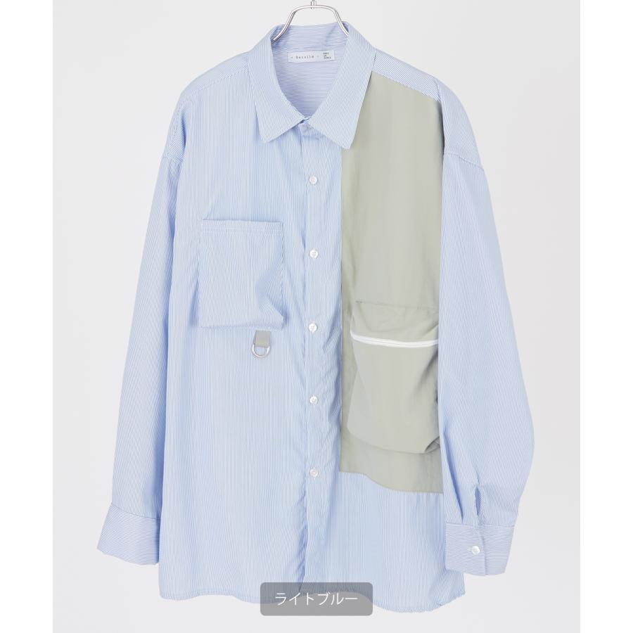 improves ストライプシャツ メンズ レギュラーカラー デザインシャツ  