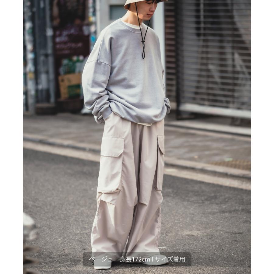 カーゴパンツ メンズ ワイドパンツ イージーパンツ ゴムウエスト ジーンズ ビッグシルエット セレクト ワーク ミリタリー 古着MIX スケーター ストリート 韓国 | improves | 18