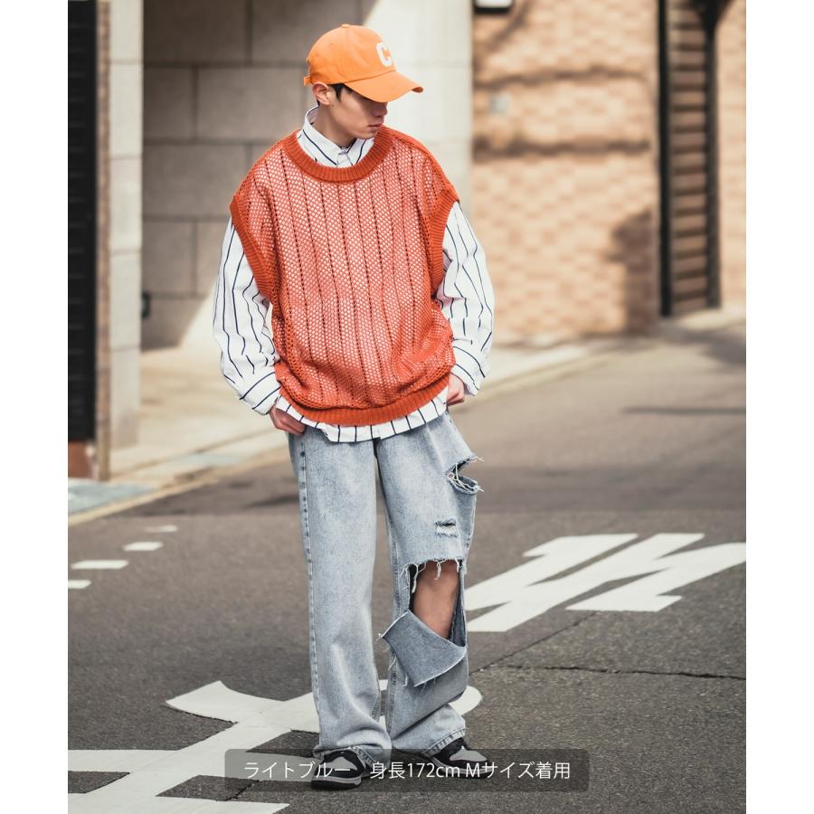 improves（インプローブス） デニムパンツ メンズ ダメージ クラッシュ