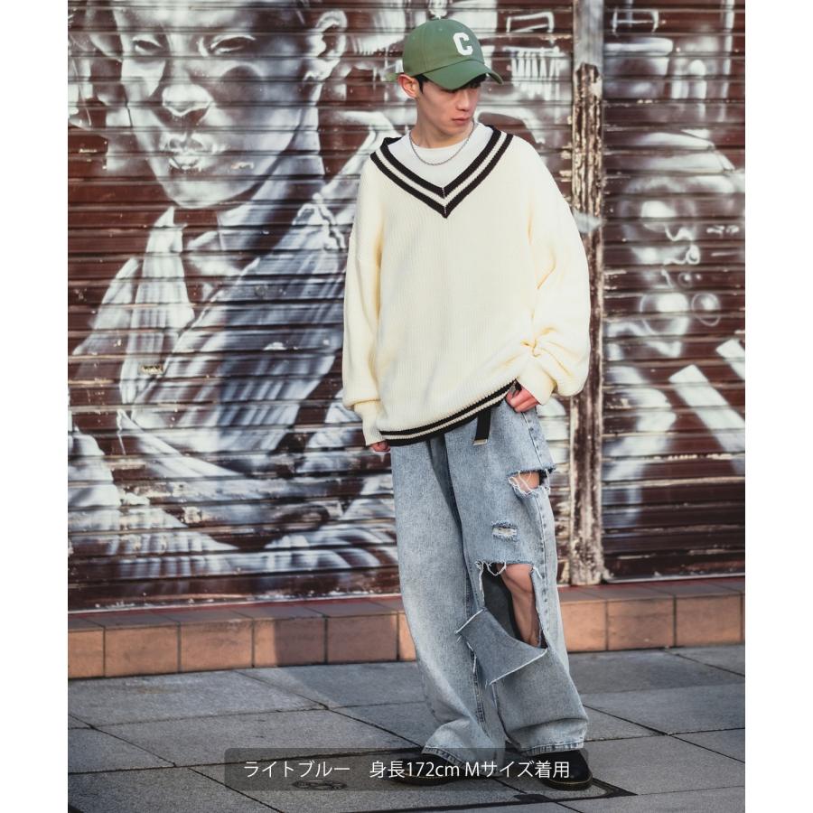 improves（インプローブス） デニムパンツ メンズ ダメージ クラッシュ