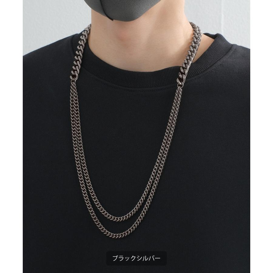 ネックレス メンズ 2連 ターラントチェーン 小物 アクセサリー セレクト アメカジ カジュアル 古着MIX スケーター ストリート 韓国ファッション | improves | 08