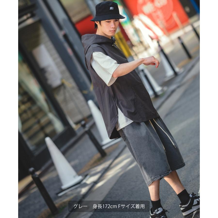 ハーフパンツ メンズ ショートパンツ 半パン 半ズボン デニムパンツ イージーパンツ ジーンズ ワイド アメカジ 古着MIX スケーター ストリート 韓国 | improves | 17