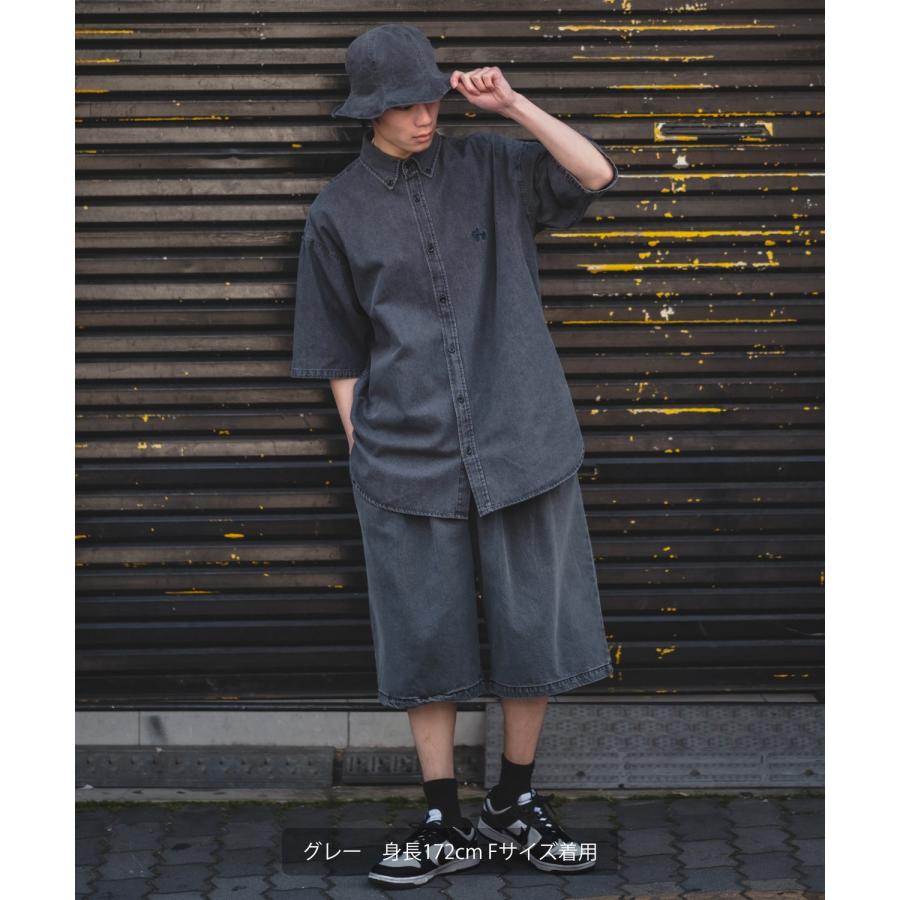 ハーフパンツ メンズ ショートパンツ 半パン 半ズボン デニムパンツ イージーパンツ ジーンズ ワイド アメカジ 古着MIX スケーター ストリート 韓国 | improves | 20