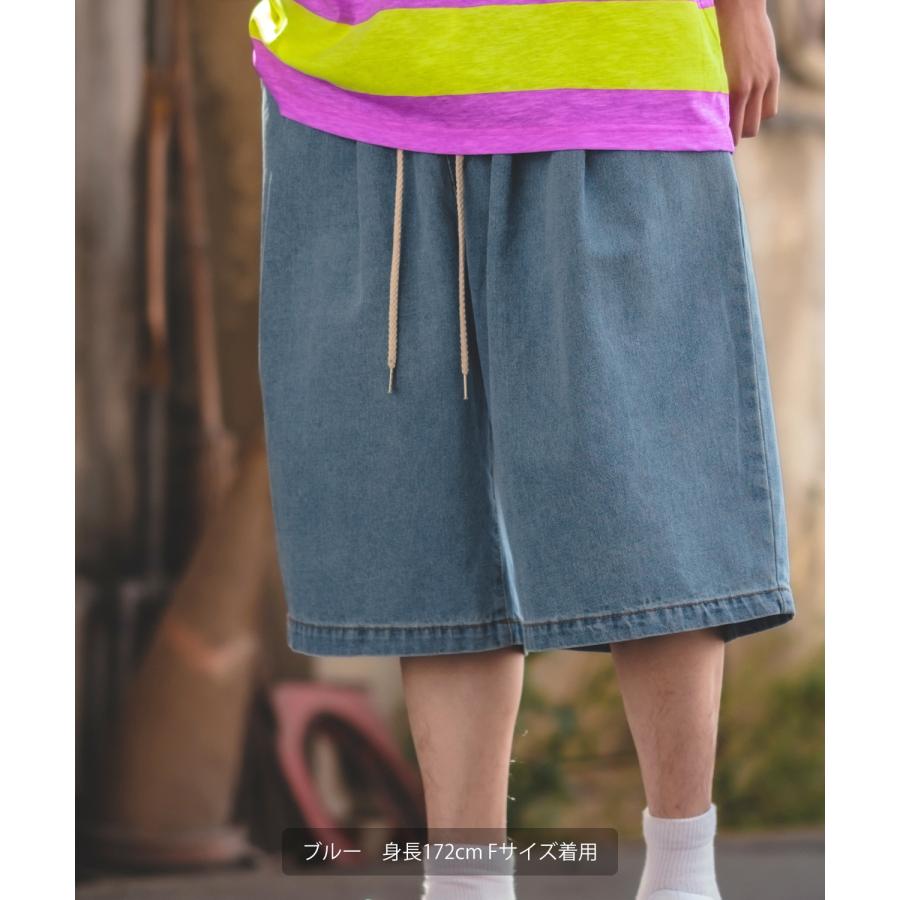 ハーフパンツ メンズ ショートパンツ 半パン 半ズボン デニムパンツ イージーパンツ ジーンズ ワイド アメカジ 古着MIX スケーター ストリート 韓国 | improves | 06