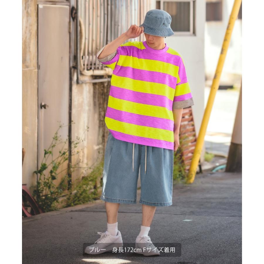 ハーフパンツ メンズ ショートパンツ 半パン 半ズボン デニムパンツ イージーパンツ ジーンズ ワイド アメカジ 古着MIX スケーター ストリート 韓国 | improves | 07