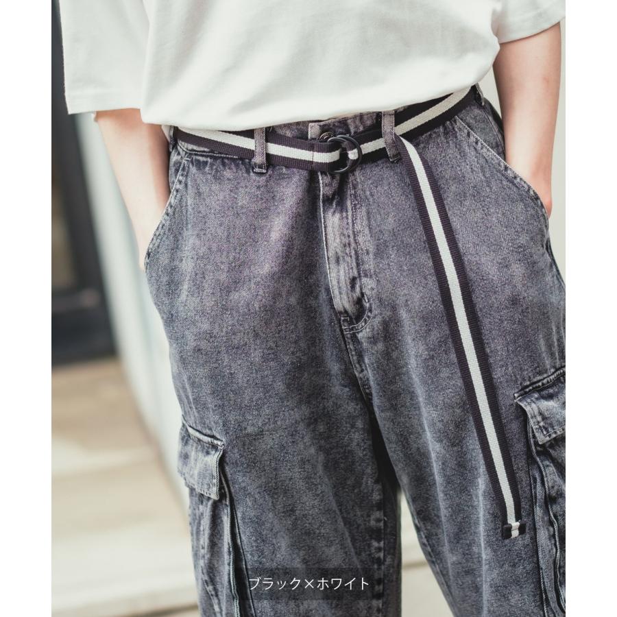 ベルト メンズ Dカン リングベルト ラインデザイン カラフル セレクト アメカジ カジュアル 古着MIX スケーター ストリート 韓国ファッション | improves | 24