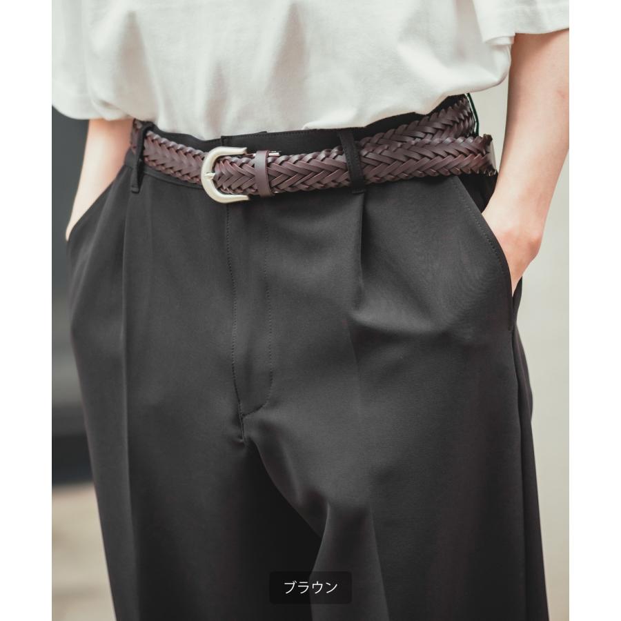 ベルト メンズ PUレザー メッシュベルト シンプル きれいめ セレクト アメカジ カジュアル 古着MIX スケーター ストリート 韓国ファッション ブラック ブラウン | improves | 06