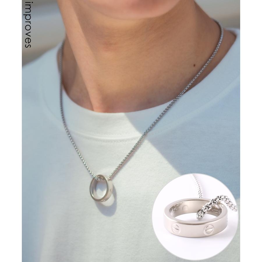 ネックレス メンズ チェーン 小物 首飾り アクセサリー リング チャーム トップ ユニセックス セレクト アメカジ 古着MIX スケーター ストリート 韓国 | improves