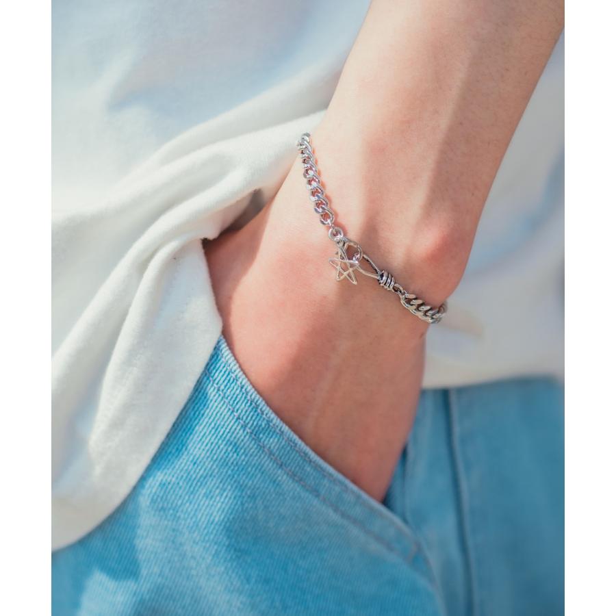 ブレスレット メンズ チェーン 小物 アクセサリー 五芒星 スター チャーム トップ ユニセックス セレクト カジュアル 古着MIX スケーター ストリート 韓国 | improves | 02