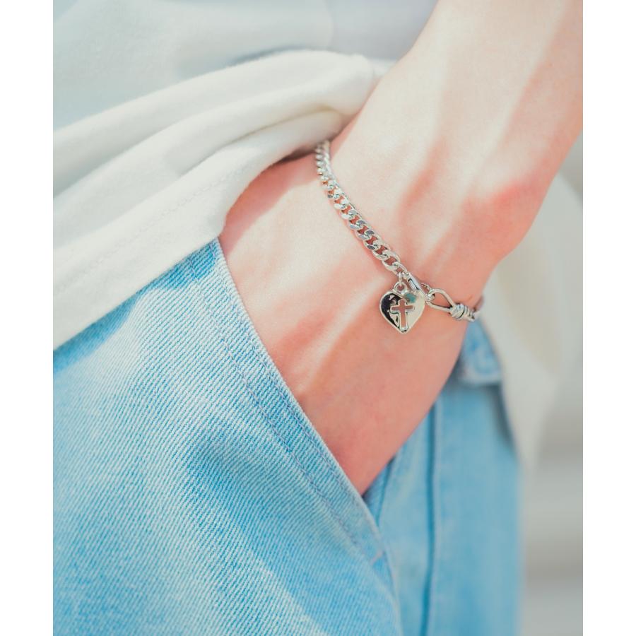 ブレスレット メンズ チェーン 小物 アクセサリー ハート クロス チャーム トップ ユニセックス セレクト カジュアル 古着MIX スケーター ストリート 韓国 | improves | 02