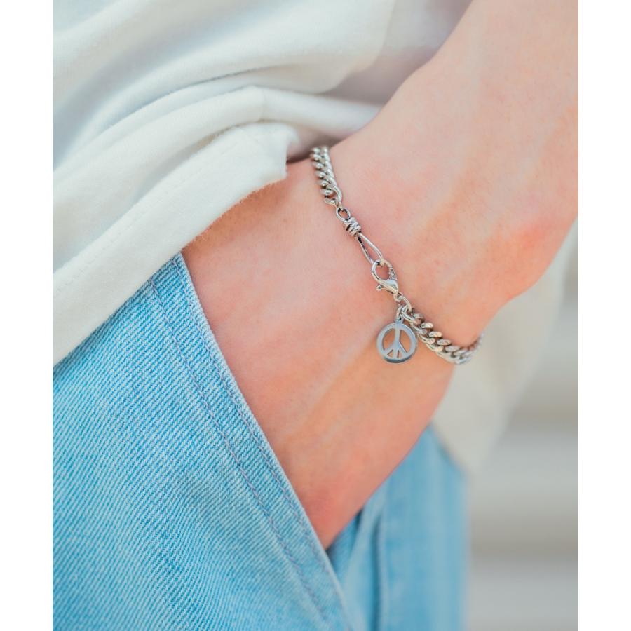 ブレスレット メンズ チェーン 小物 アクセサリー ピースマーク チャーム トップ ユニセックス セレクト カジュアル 古着MIX スケーター ストリート 韓国 | improves | 02